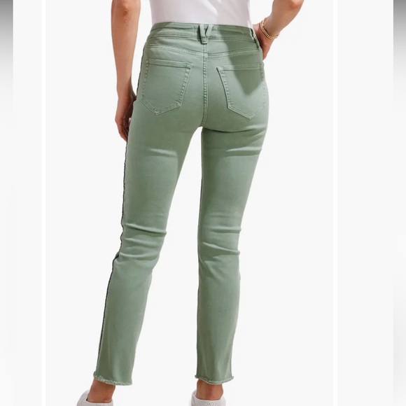 VINEYARD VINES HIGH RISE Kick Flare Sea Moss Green With Navy Stripe, sz 31, EUC - Picture 4 of 10